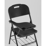 Стул складной банкетный со столиком и полкой черный