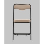 Стул складной Джонни велюр велютто бежевый каркас черный матовый