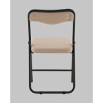 Стул складной Джонни велюр велютто бежевый каркас черный матовый