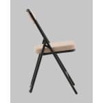 Стул складной Джонни велюр велютто бежевый каркас черный матовый