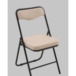Стул складной Джонни велюр велютто бежевый каркас черный матовый