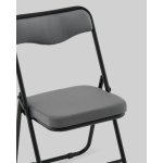 Стул складной Джонни велюр велютто темно-серый каркас черный матовый