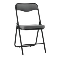 Стул складной Джонни велюр велютто темно-серый каркас черный матовый