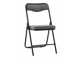 Стул складной Джонни велюр велютто темно-серый каркас черный матовый