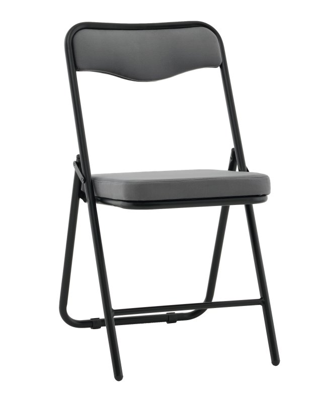 Стул складной Джонни велюр велютто темно-серый каркас черный матовый