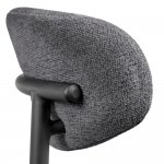 Стул полубарный Lucas 2 серый шенилл с чёрными ножками