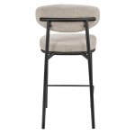 Стул полубарный Lucas 2 латте шенилл с чёрными ножками