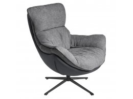 Кресло HUG тёмно-серый, экокожа, шенилл