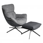 Кресло HUG тёмно-серый, экокожа, шенилл