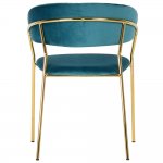 Комплект из 4-х стульев Turin бирюзовый с золотыми ножками
