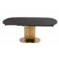 Стол обеденный раскладной Атриум-2 MC3035-120B, 120(30+30)х90х77 см, черная керамика