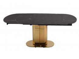 Стол обеденный раскладной Атриум-2 MC3035-120B, 120(30+30)х90х77 см, черная керамика Стол обеденный раскладной Атриум-2 MC3035-120B, 120(30+30)х90х77 см, черная керамика