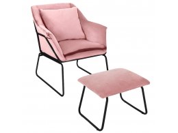 Комплект кресло ALEX и оттоманка ALEX пудровый