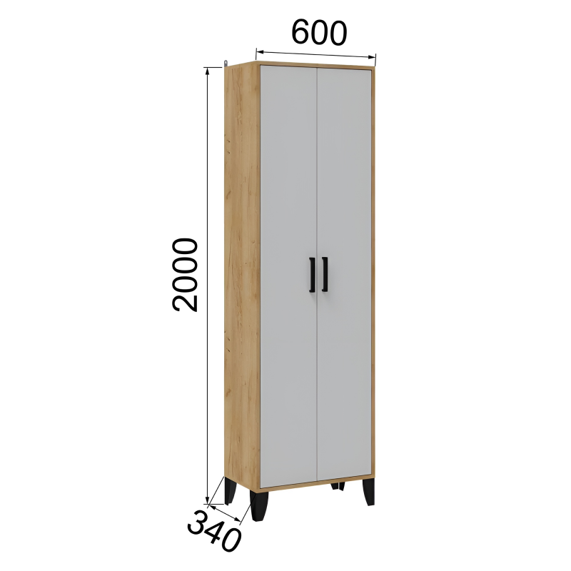 Прихожая Витра шкаф платяной дуб крафт золотой/белый