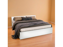 СГ Норд Кровать 1,6 (1635*650*2032) белый гладкий/белый гладкий