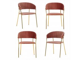 Комплект из 4-х стульев Turin пудровый с золотыми ножками