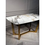 Стол обеденный Ланс Мат DT-2852L,180х90х75 см, белая керамика/матовое золото