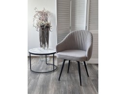 Стул ШЕЛЛ 360 град. поворот. B22 Серый, велюр / черный каркас, М-City