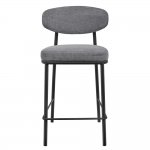 Стул полубарный Lucas 2 серый шенилл с чёрными ножками