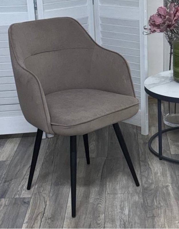 Стул ЛОРИС 360 град. поворот. B5 Капучино, велюр / черный каркас, М-City