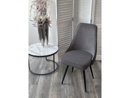 Стул БЕРТИ 360 град. поворот. B28 Темно-серый, велюр / черный каркас, М-City