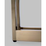 Журнальный столик Алиада 55х55 см светлая керамика сталь шампань