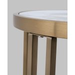 Журнальный столик Алиада 55х55 см светлая керамика сталь шампань