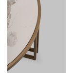 Журнальный столик Алиада 90х90 см светлая керамика сталь шампань