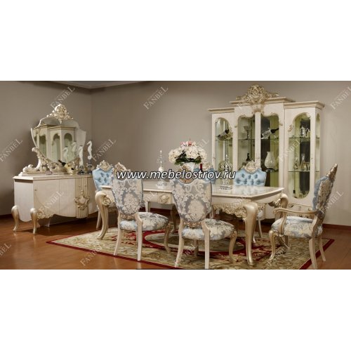 АТАЛАНТА Комплект 4-х дв.витрина + комод+стол+стулья (8шт) АТАЛАНТА Комплект 4-х дв.витрина + комод+стол+стулья (8шт)