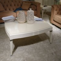 Журнальный столик RIMINI отделка белый блестящий лак