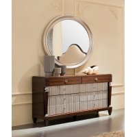 Комод MESTRE шпон вишни C (Cherry С), сусальное серебро, покрытое лаком шампань