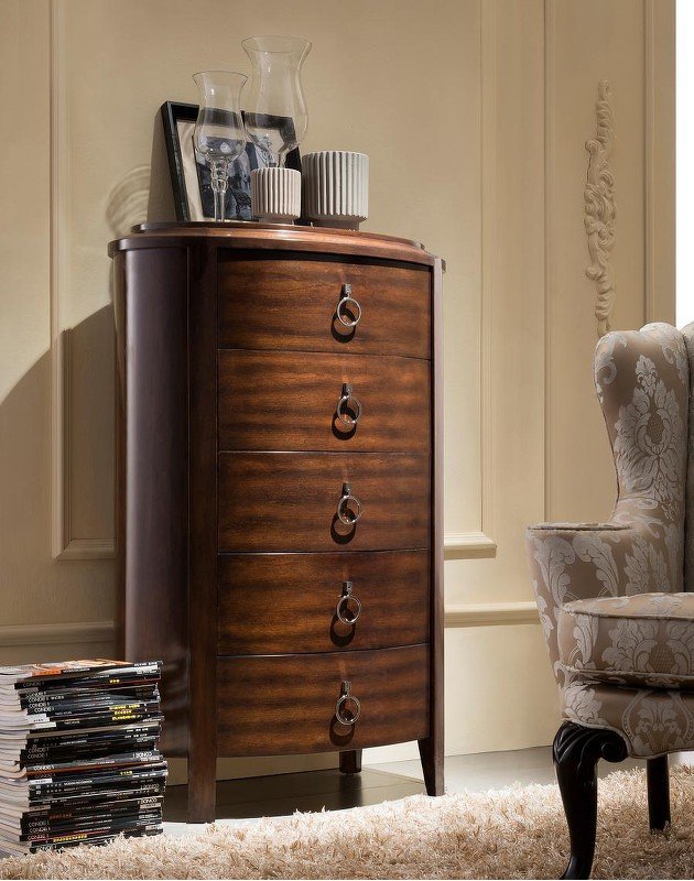 Комод высокий MESTRE отделка шпон вишни C (Cherry С)