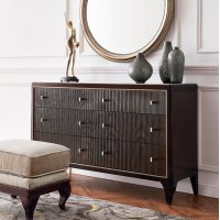 Комод MESTRE отделка шпон вишни C, фасады лак цвета вишни C, декор сусальное серебро C-L, ручки стандарт