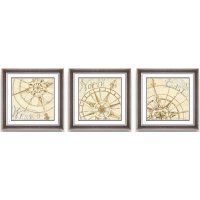 Комплект из трех постеров IMMAGINE отделка рама бронзового цвета