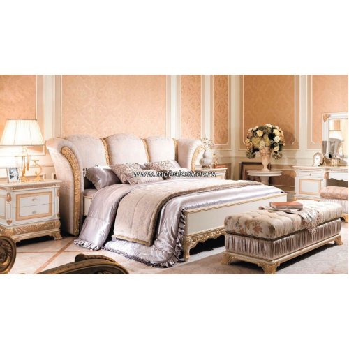 МОНАРХ Е66 Кровать 1,8 м c изножьем (white gold, ткань BQXF677-3)