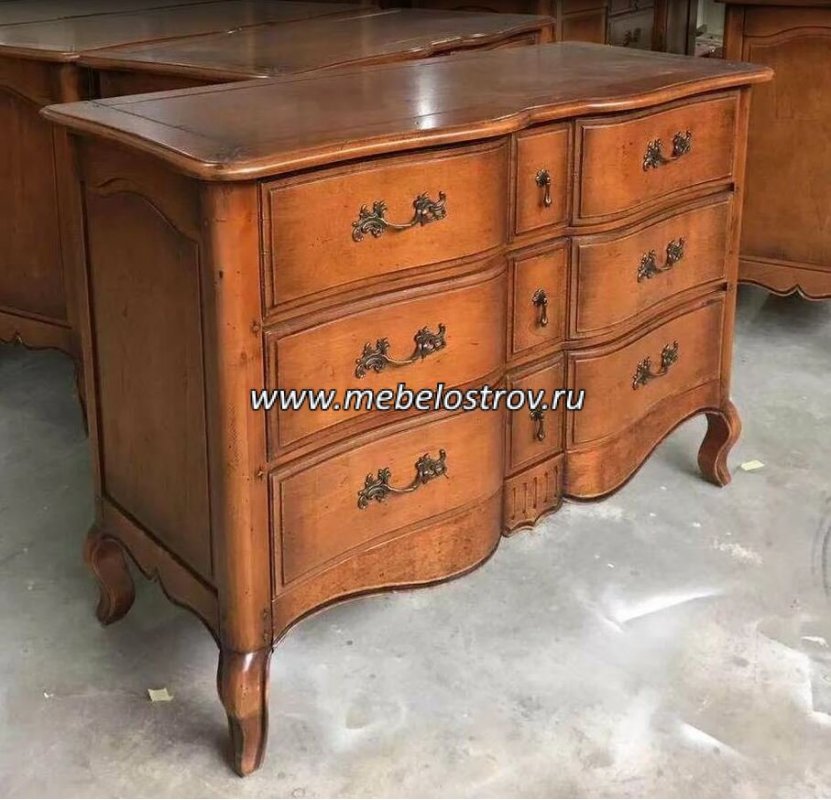 DF815 ПРОВАНС КОМОД 9 ящиков, массив, цвет орех антик Л