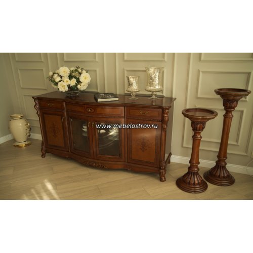 РАМИНА Комод столовый со стеклянными створками (буфет) 