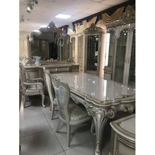 КАССИОПЕЯ Комплект 4-х дв.витрина + комод + стол+стулья 8 шт