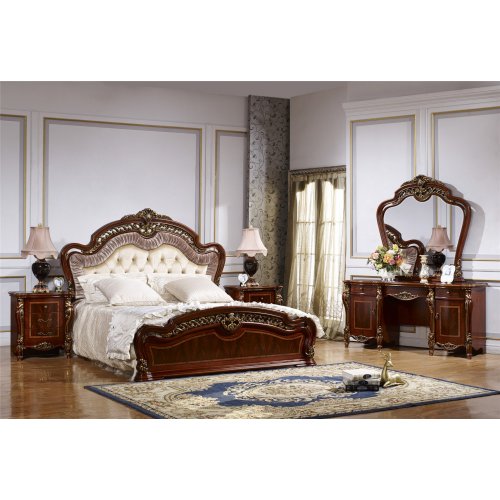 РОМЕО КОМПЛЕКТ : Кровать 1,8 + 2 Тумбочки + Туалетный стол + Пуф + 4 дв. Шкаф