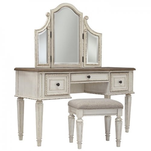 СТОЛ ТУАЛЕТНЫЙ С ЗЕРКАЛОМ REAL B743-22 И ПУФОМ