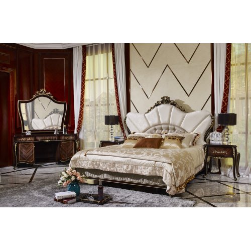 РИЧМОНД Комплект Кровать 1,8 + 2 Тумбочки + Туалетный стол + Пуф + 6 дв. Шкаф