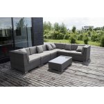 Беллуно модуль угловой серо - коричневый с темно-серыми подушками