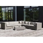 Беллуно модуль угловой серо - коричневый с темно-серыми подушками