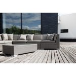 Беллуно модуль угловой серо - коричневый с темно-серыми подушками