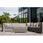 Беллуно модуль угловой серо - коричневый с темно-серыми подушками