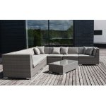 Беллуно модуль угловой серо - коричневый с темно-серыми подушками