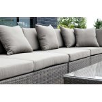 Беллуно модуль угловой серо - коричневый с темно-серыми подушками