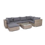 Лунго модуль угловой с подушками, соломенный