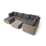 Лунго модуль угловой с подушками, соломенный