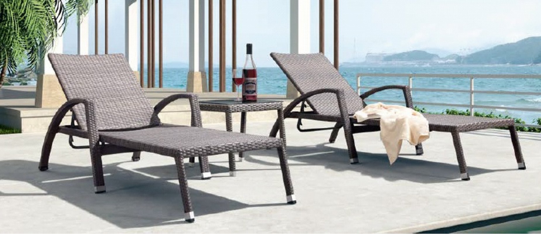 Парма Шезлонг из искусственного ротанга без матраса